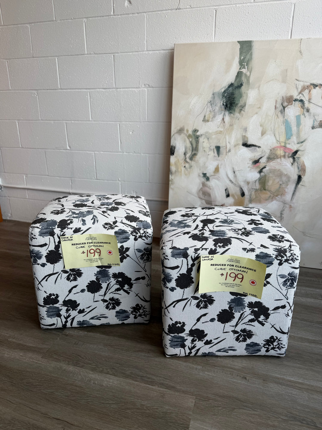 CLEARANCE Canadian Made Cube Ottoman
