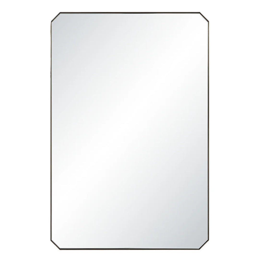 24” x 36” Chamfered Brass Vanity Mirror