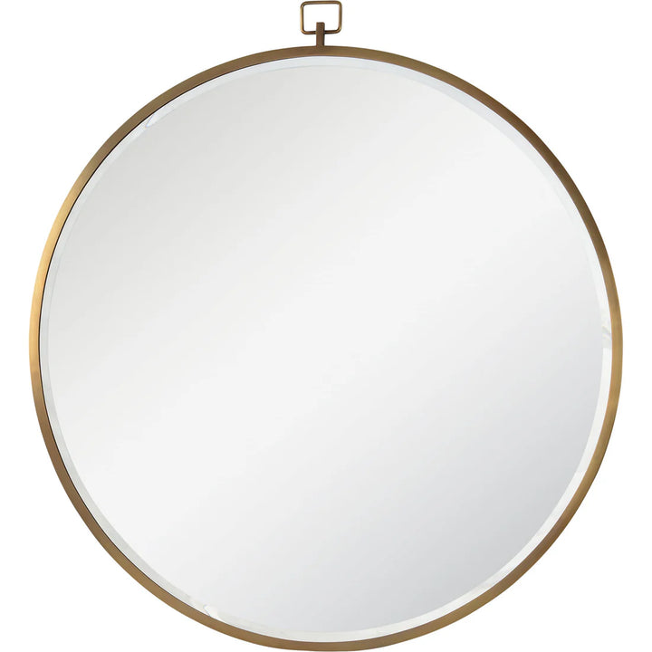 36” Round Bronze Mirror with Decorative Hook