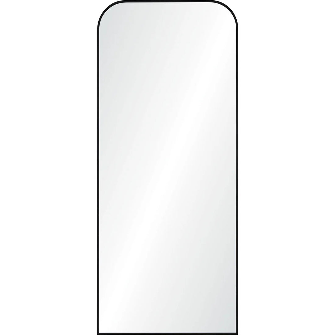 30” x 72” Curved Corners Black Floor Mirror