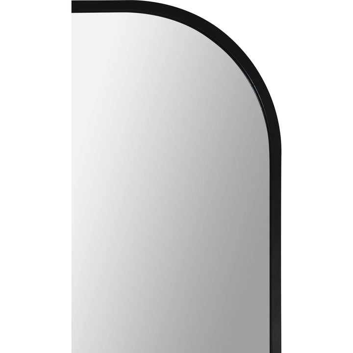 30” x 72” Curved Corners Black Floor Mirror