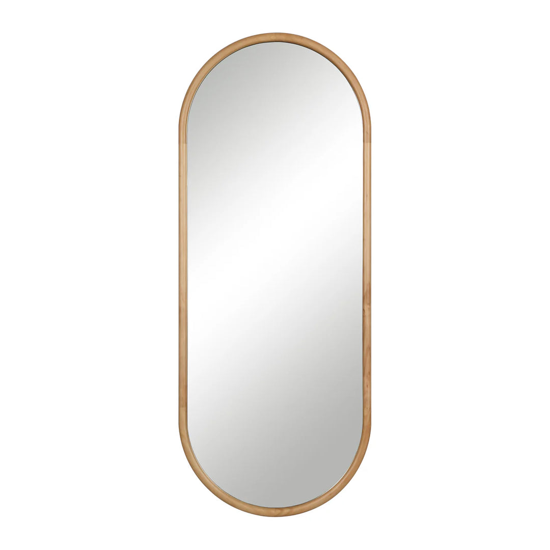24” x 60” Oval Wood Framed Mirror