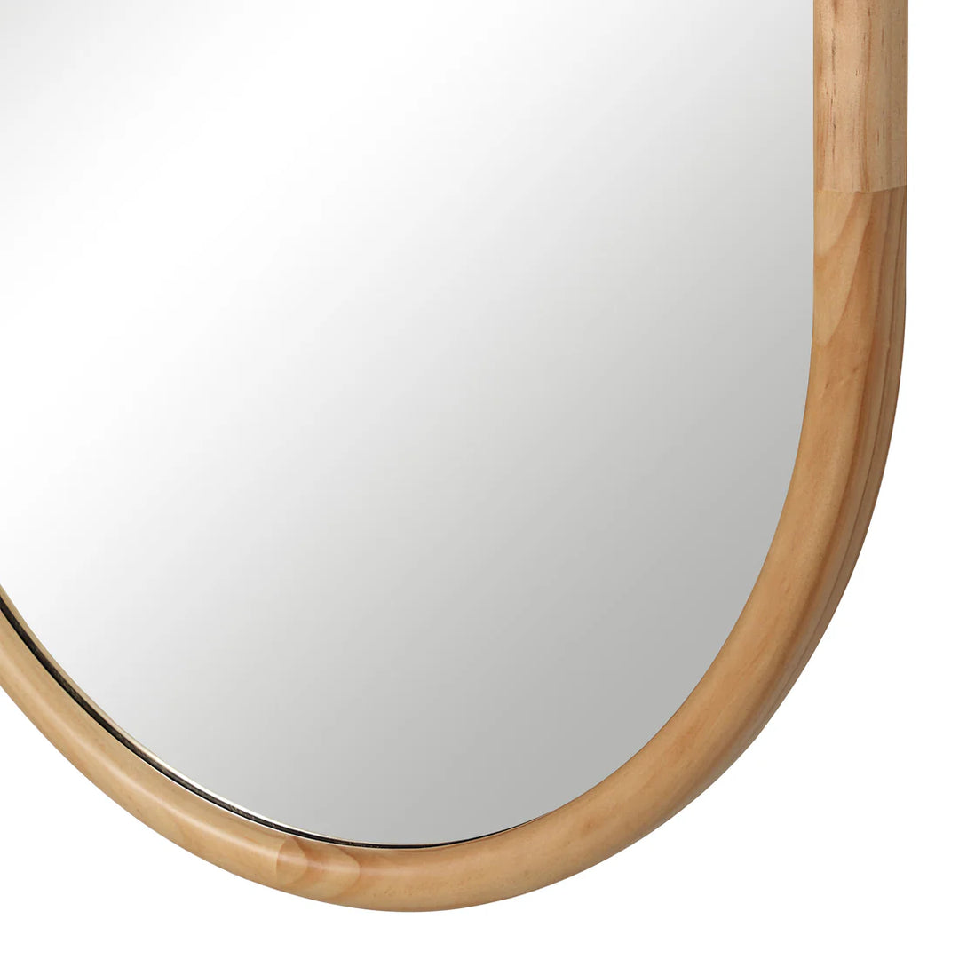 24” x 60” Oval Wood Framed Mirror