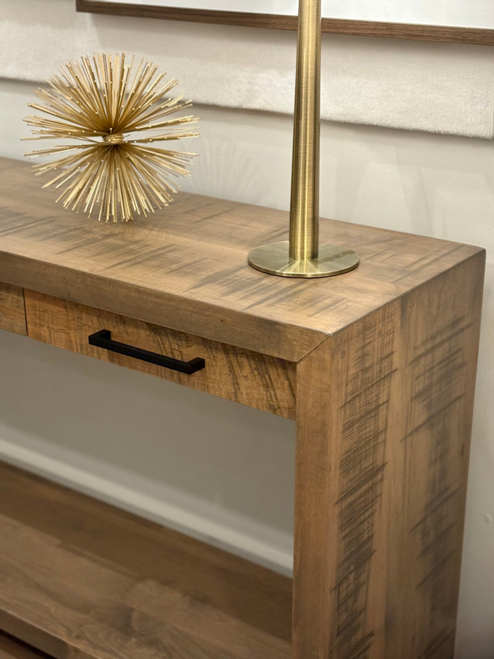 Waterfall Console Table with Drawers & Shelf