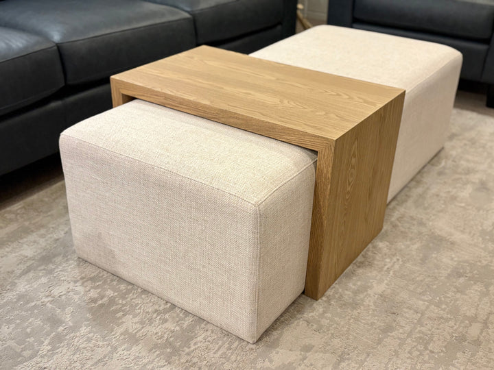 Bronte Ottoman with Blonde Oak Tray Table