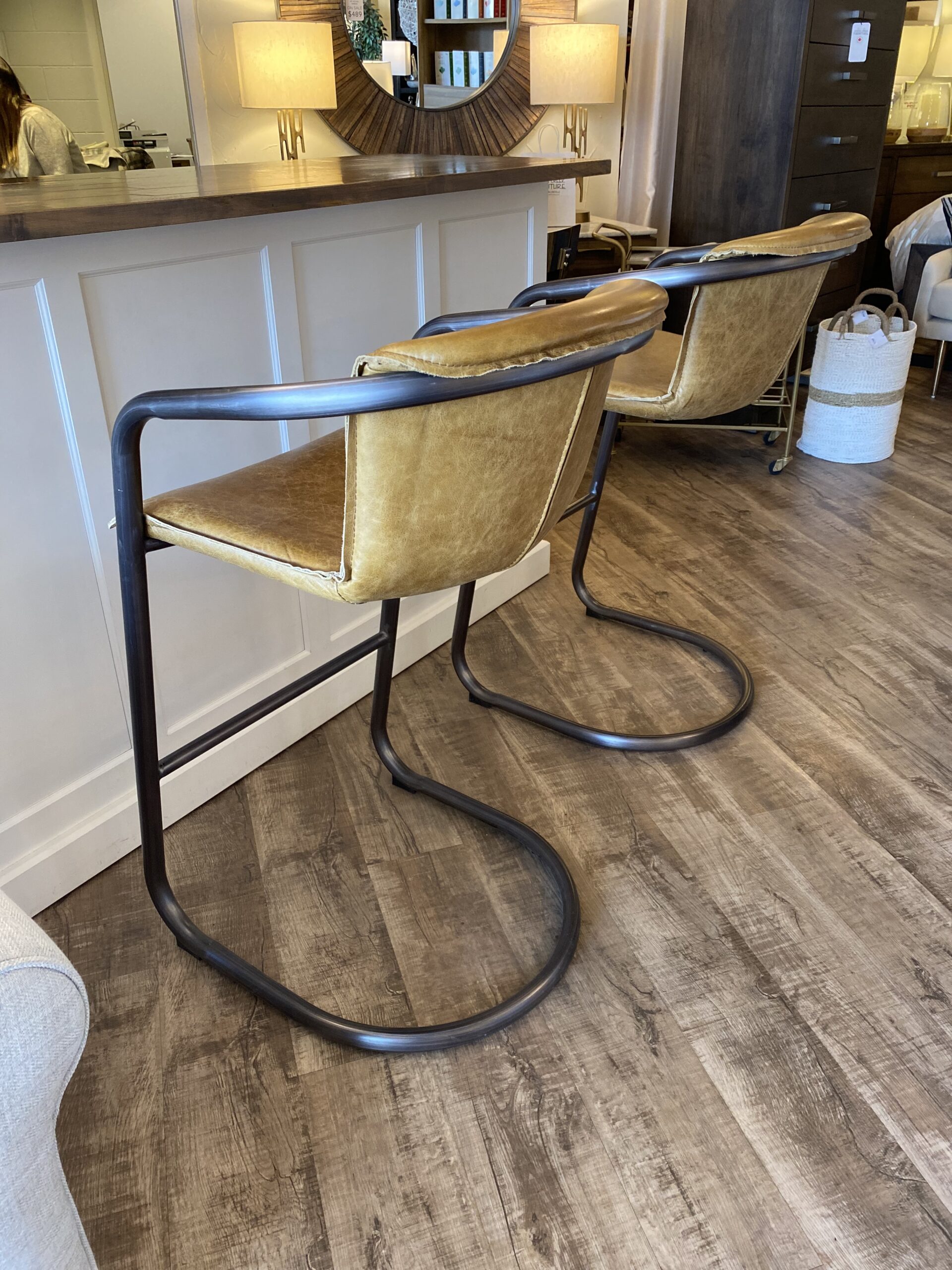 Dakota Top Grain Leather Counter Stool Joshua Creek Trading Furniture