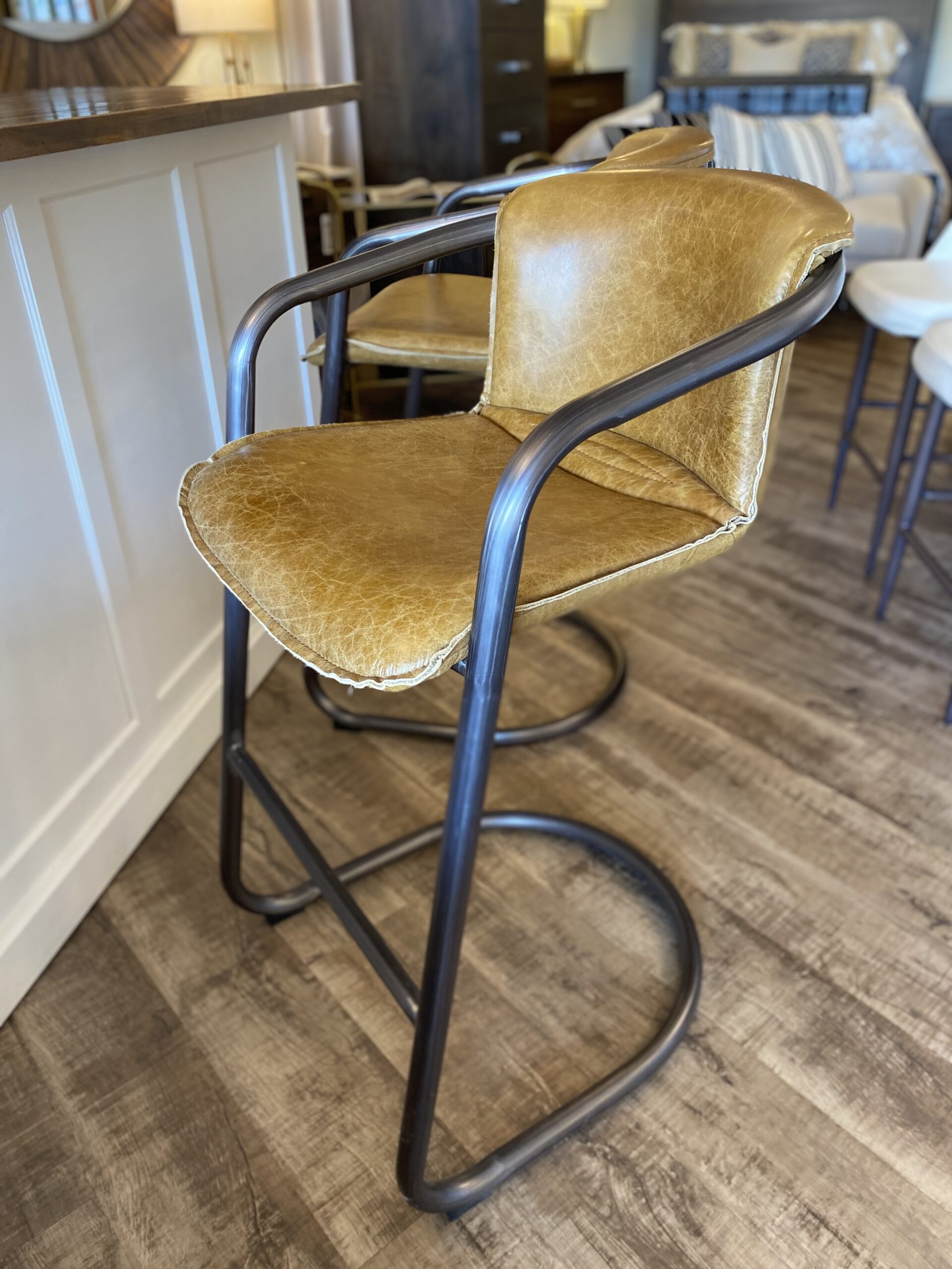 Dakota Top Grain Leather Counter Stool Joshua Creek Trading Furniture